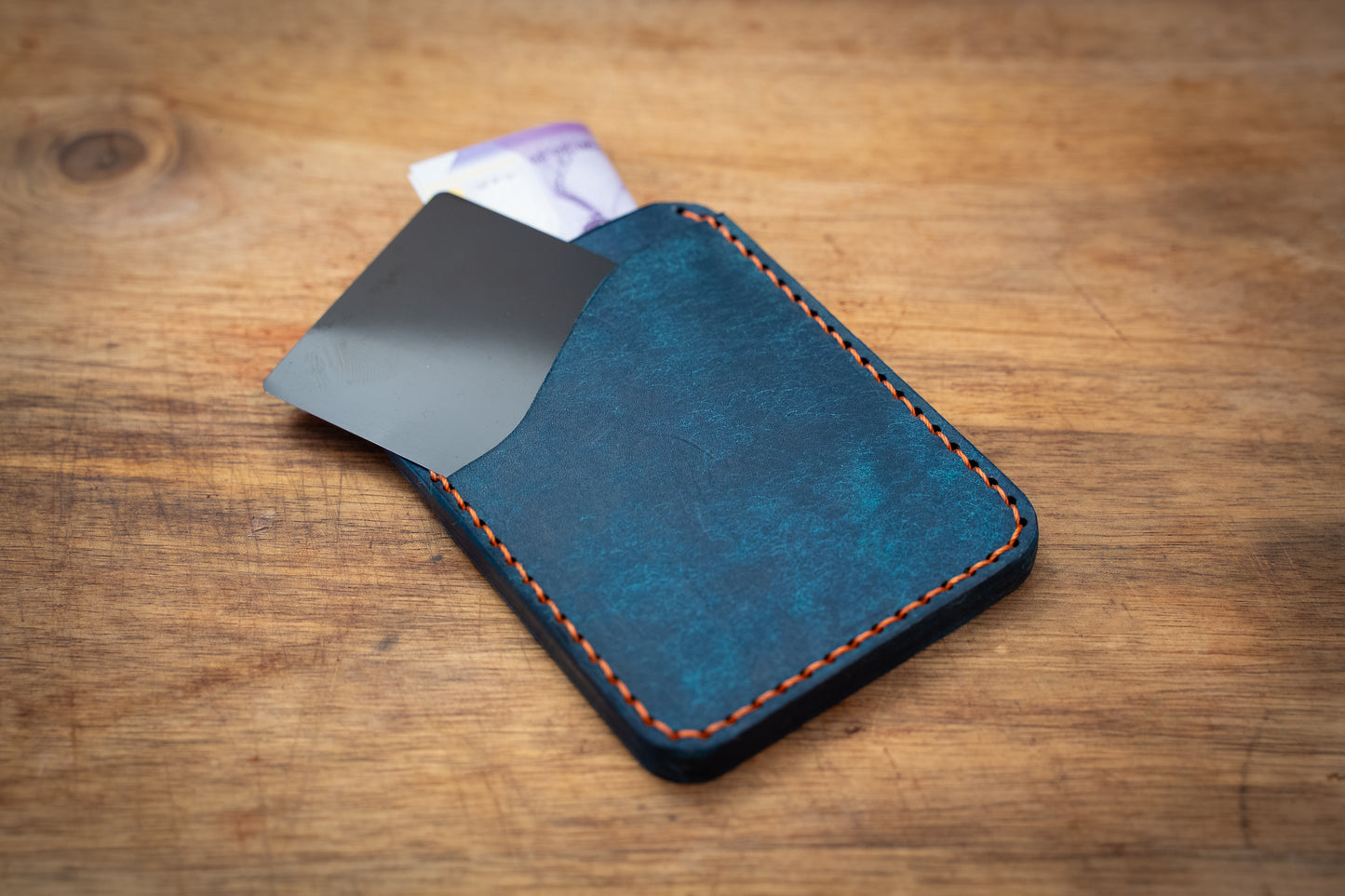 Full Grain Leather Vertical Card Holder