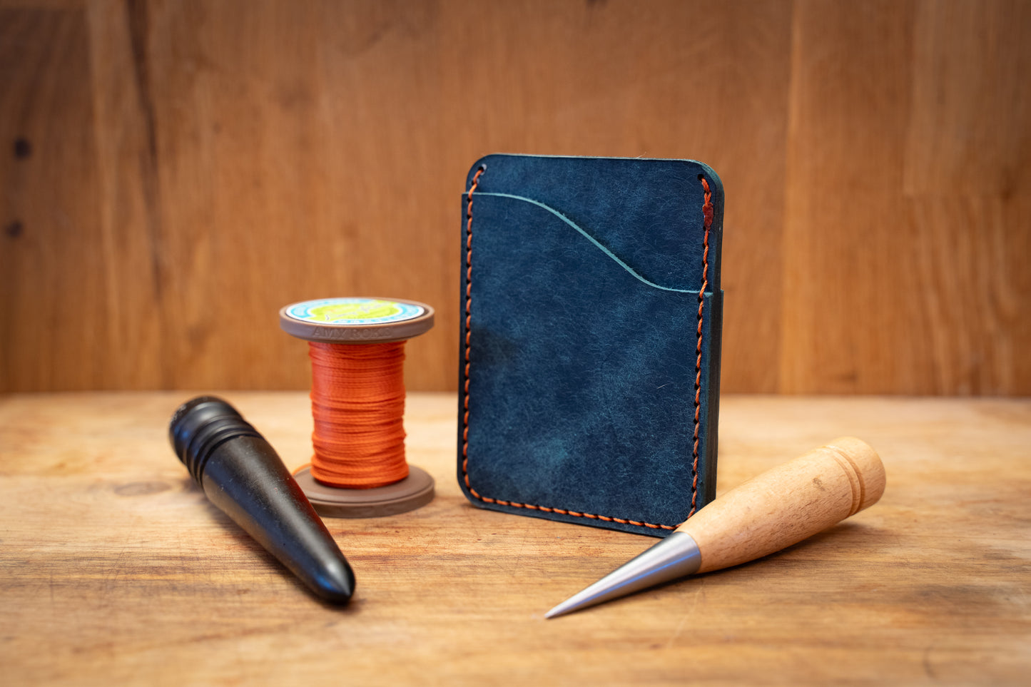 Full Grain Leather Vertical Card Holder