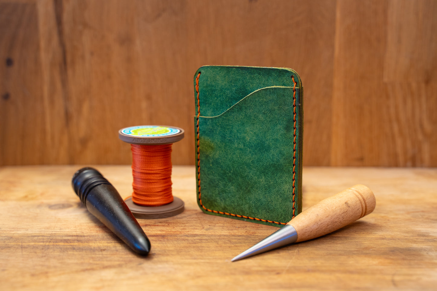 Full Grain Leather Vertical Card Holder
