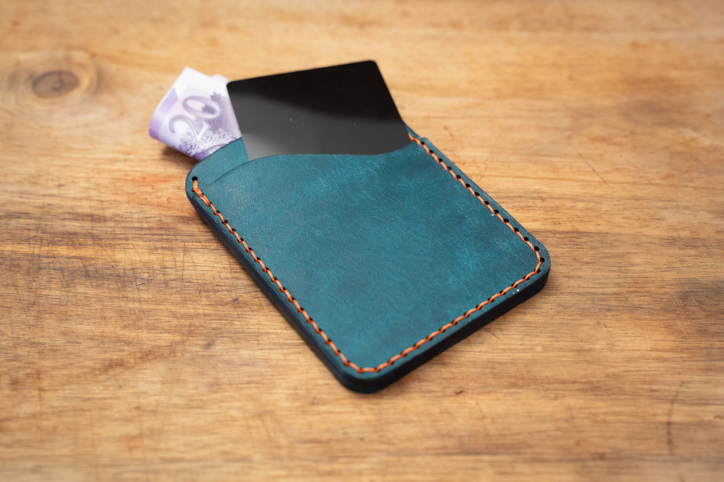 Full Grain Leather Vertical Card Holder