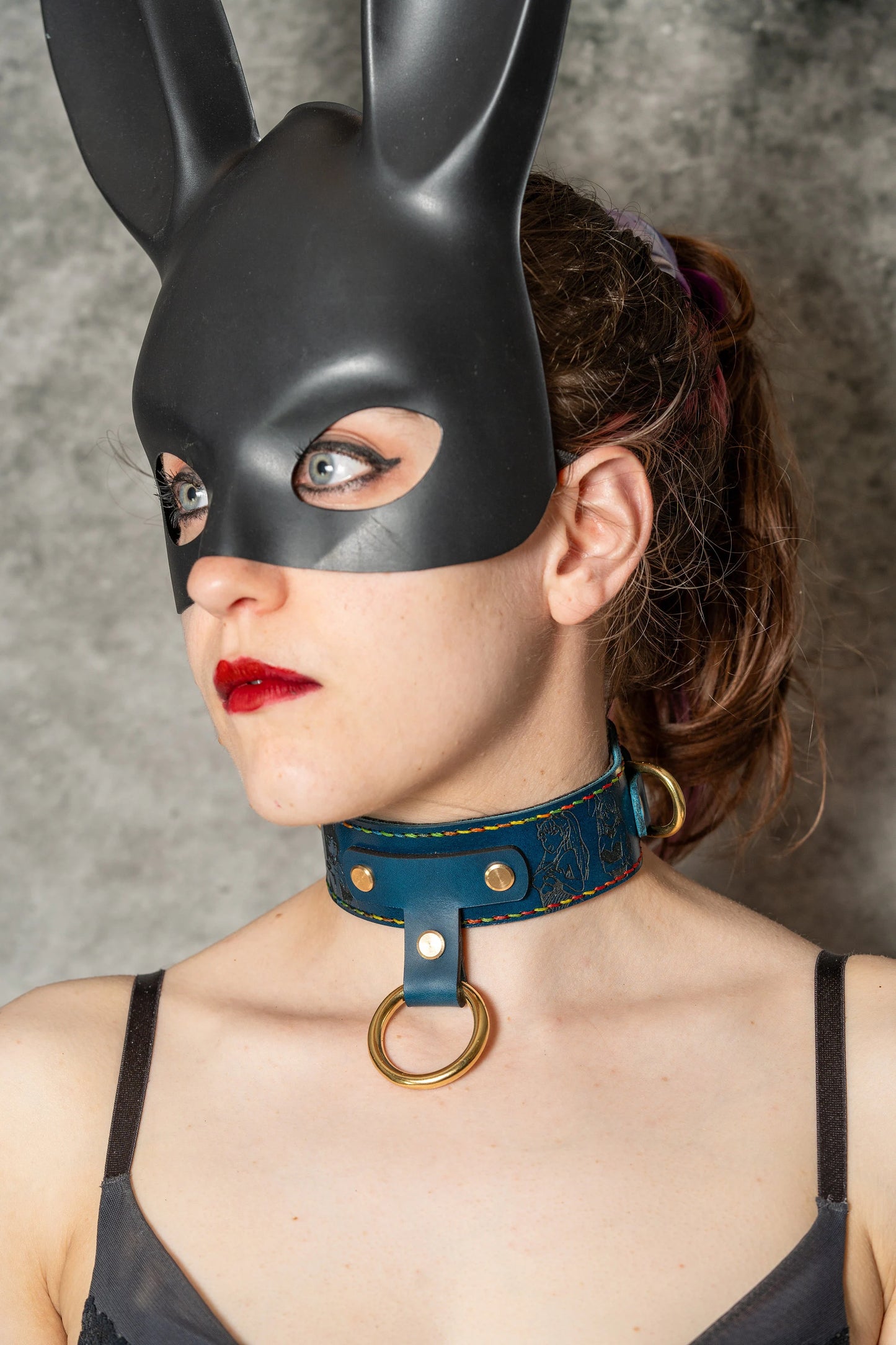 BDSM heavy duty leather collar/choker fetish collar submissive collar